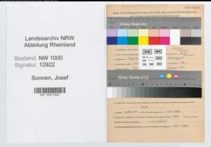 Entnazifizierung Josef Sonnen, geb. 02.11.1894 (Registrator)