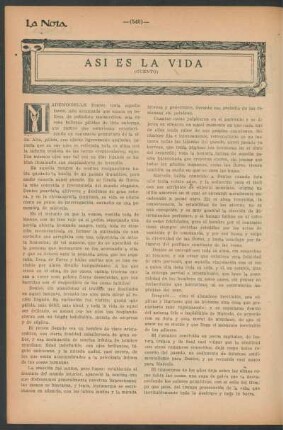 Así es la vida : (Cuento)