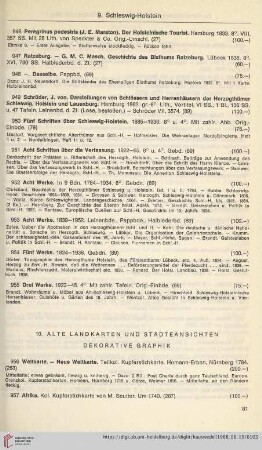 10. Alte Landkarten und Städteansichten. Dekorative Graphik (Nr. 956 - 1018)