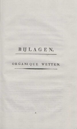 Organique wetten