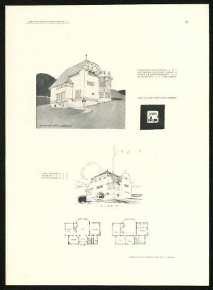 Tafel 52: Studien zu den Häuschen auf der Mathildenhöhe erbaut durch die Künstlerkolonie in Darmstadt