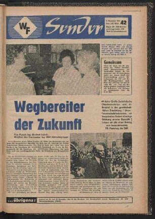 Betriebszeitung 'WF-Sender', Nr.42/1966 (7. November 1966)