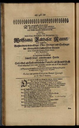 ... Wolffgang Balthasar Rauners/ ...