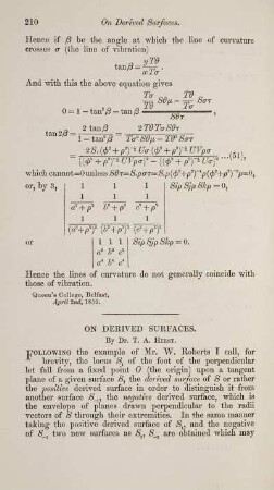 On derived surfaces.