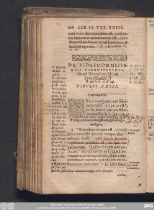 De Fideicommissariis Hereditatibus, [& ad senatuconsultum Trebellianum.] Titulus XXIII.