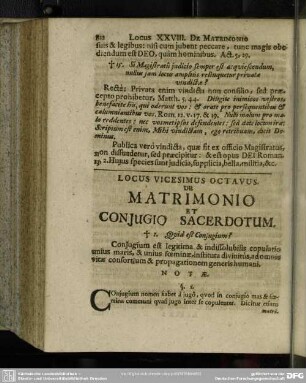 Locus Vicesimus Octavus De Matrimonio Et Conjugio Sacerdotum