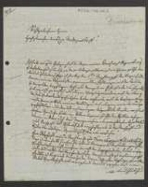 Brief von Leo Felix Victor Henckel von Donnersmarck an Unbekannt