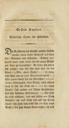 Erstes Kapitel. Nächtliche Szene im Häuschen