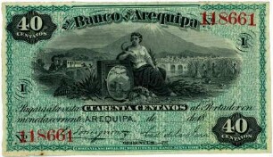 Geldschein, 40 Centavos (Peru), 1874