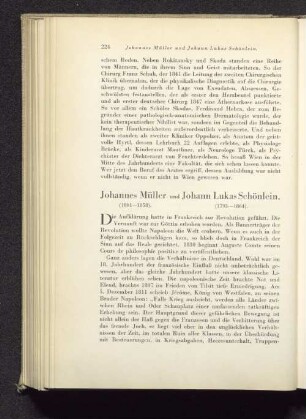 Johannes Müller (1801-1858) und Johann Lukas Schönlein. (1793-1864).