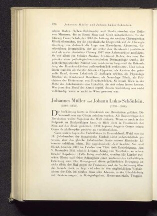 Johannes Müller (1801-1858) und Johann Lukas Schönlein. (1793-1864).