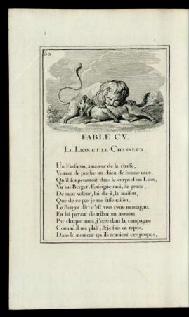 Fable CV. Le Lion Et Le Chasseur.