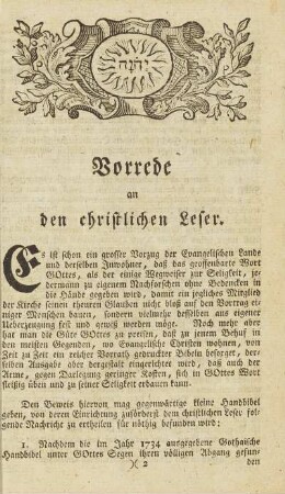 Vorrede an den christlichen Leser