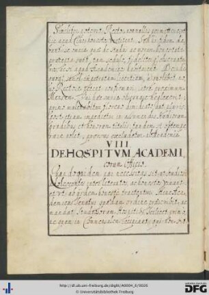 [fol. 10] De hospitium academicorum officio
