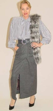 Elegante Kombination Rock, Bluse, Stola
