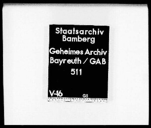Differenzen mit Bamberg wegen des sogen. Fürstenweges von Streitberg nach Baiersdorf