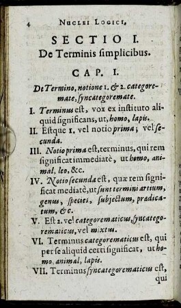 Sectio I. De Terminis simplicibus.