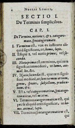 Sectio I. De Terminis simplicibus.