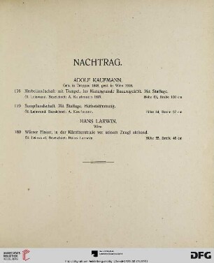 Nachtrag (Nr. 178-180)