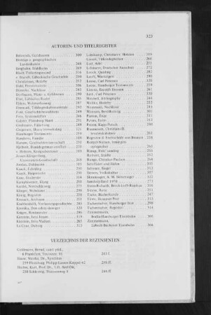 Verzeichnis der Rezensenten