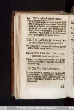 VIII. Die Landschafft Sablustan