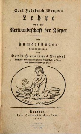 Carl Friedrich Wenzels Lehre von der Verwandtschaft der Körper
