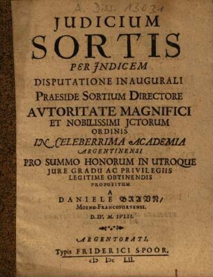 Iudicium Sortis Per Indicem