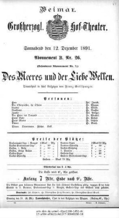 Des Meeres und der Liebe Wellen