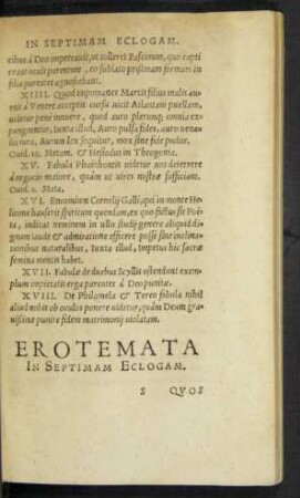 Erotemata In Septimam Eclogam.