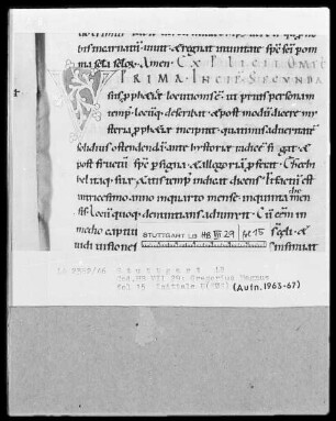 Gregorius Magnus, Homiliae in Ezecchielem — Initiale U(sus), Folio 15recto