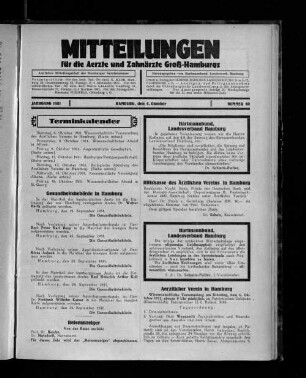 Jahrgang 1931, Hamburg, den 4. Oktober, Nummer 40