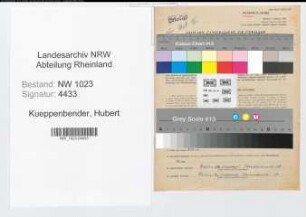 Entnazifizierung Hubert Kueppenbender , geb. 19.07.1898 (Postverwalter)