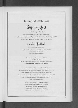 Stiftungsfest