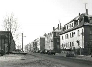 Radebeul. Seestraße. Blick von der Einmündung Emilienstraße nach Südwesten
