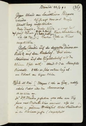 367r-369r 24.V.-27.V.1890 Triest - Wien - Straßburg