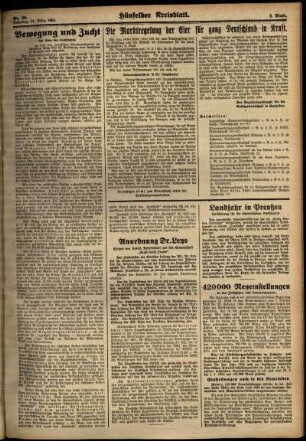 Zweite Ausgabe vom Samstag, den 31. März 1934.