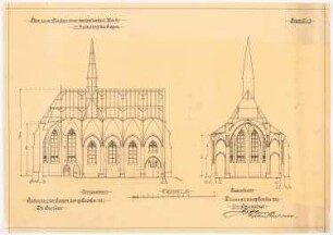 St. Laurentius, Rudersdorf bei Wilnsdorf: Längs- und Querschnitt (Variante) 1:100