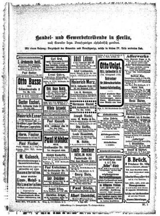 Handel- und Gewerbetreibende in Berlin, nach Erwerbs= bezw. Berufszweigen alphabetisch geordnet