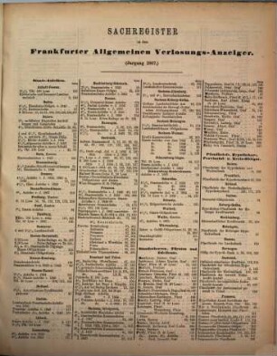 Frankfurter allgemeiner Verlosungsanzeiger : enth. Auslosungen u. Amortisationen von Staatspapieren, Anlehenslosen, Aktien u. Obligationen ... 8 = Nr. 220 - 261. 1867