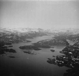 Luftbildaufnahme eines Fjords : Luftbildaufnahme eines Fjords