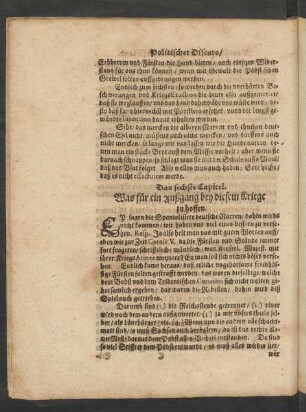 Das sechste Capitel. Was für ein Außgang bey diesem Kriege zu hoffen.