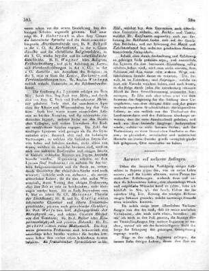 Antwort auf mehrere Anfragen.