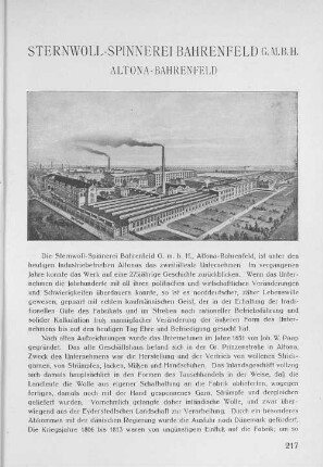 Sternwoll-Spinnerei Bahrenfeld G.m.b.H. Altona-Bahrenfeld