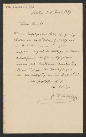 Brief an Arnold Ludwig Mendelssohn : 09.06.1889