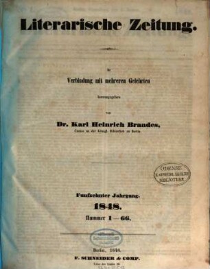 Literarische Zeitung. 15. 1848