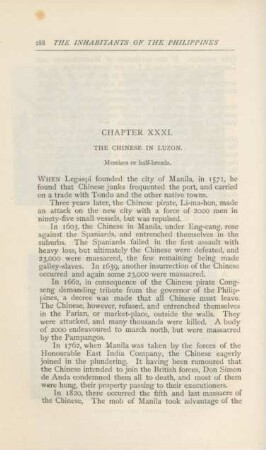 Chapter XXXI. The Chinese in Luzon
