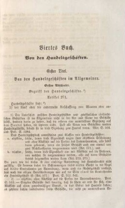 Viertes Buch. Von den Handelsgeschäften