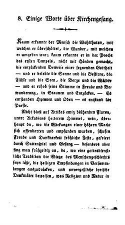 Einige Worte über Kirchengesang