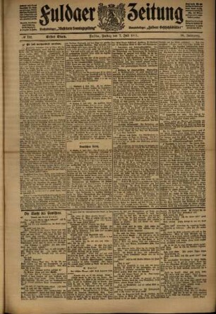 Erste Ausgabe vom Freitag, den 07. Juli 1911.