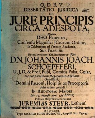 Diss. ... de iure principis circa adespota